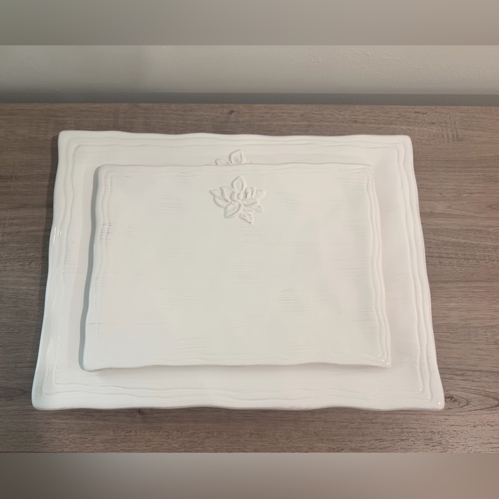 The Royal Standard Large White Ceramic Platter with Floral Design - Picture 7 of 7